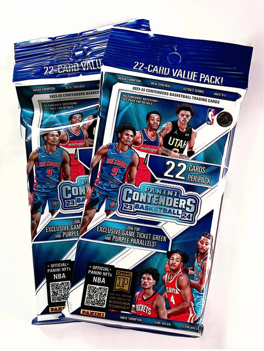 (2) 2023-24 Panini Contenders Basketball 22 Card Jumbo Value Packs - 2 Packs - 44 Basketball Cards